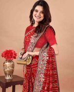 Women Georgette Bandhani Saree - Image 4